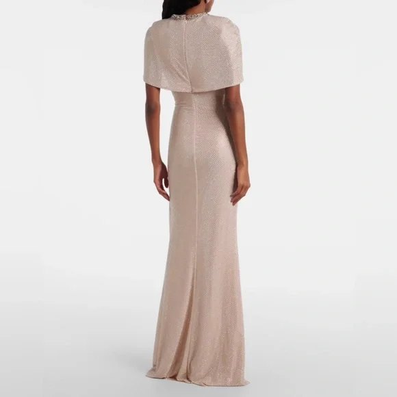 Self-Portrait CHAMPAGNE RHINESTONE MAXI DRESS